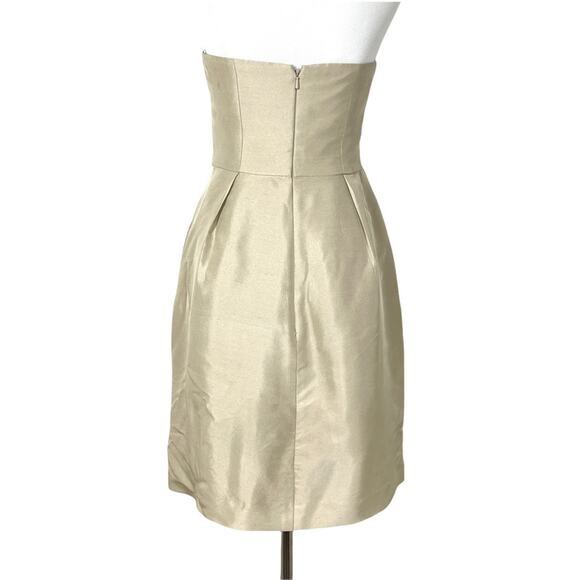 Jenny Yoo Collection Gold Pleated Strapless Mini Dress size 6 - Picture 4 of 8